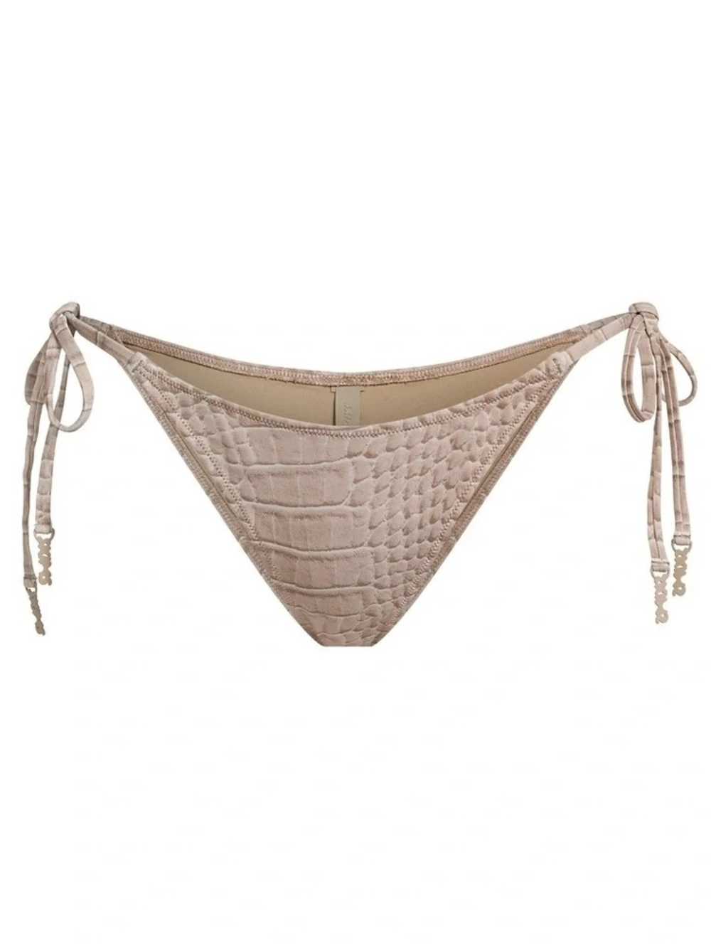 NWT SKIMS Signature Swim Dipped Side Tie Bikini Bottom Dune Crocodile Print 2X